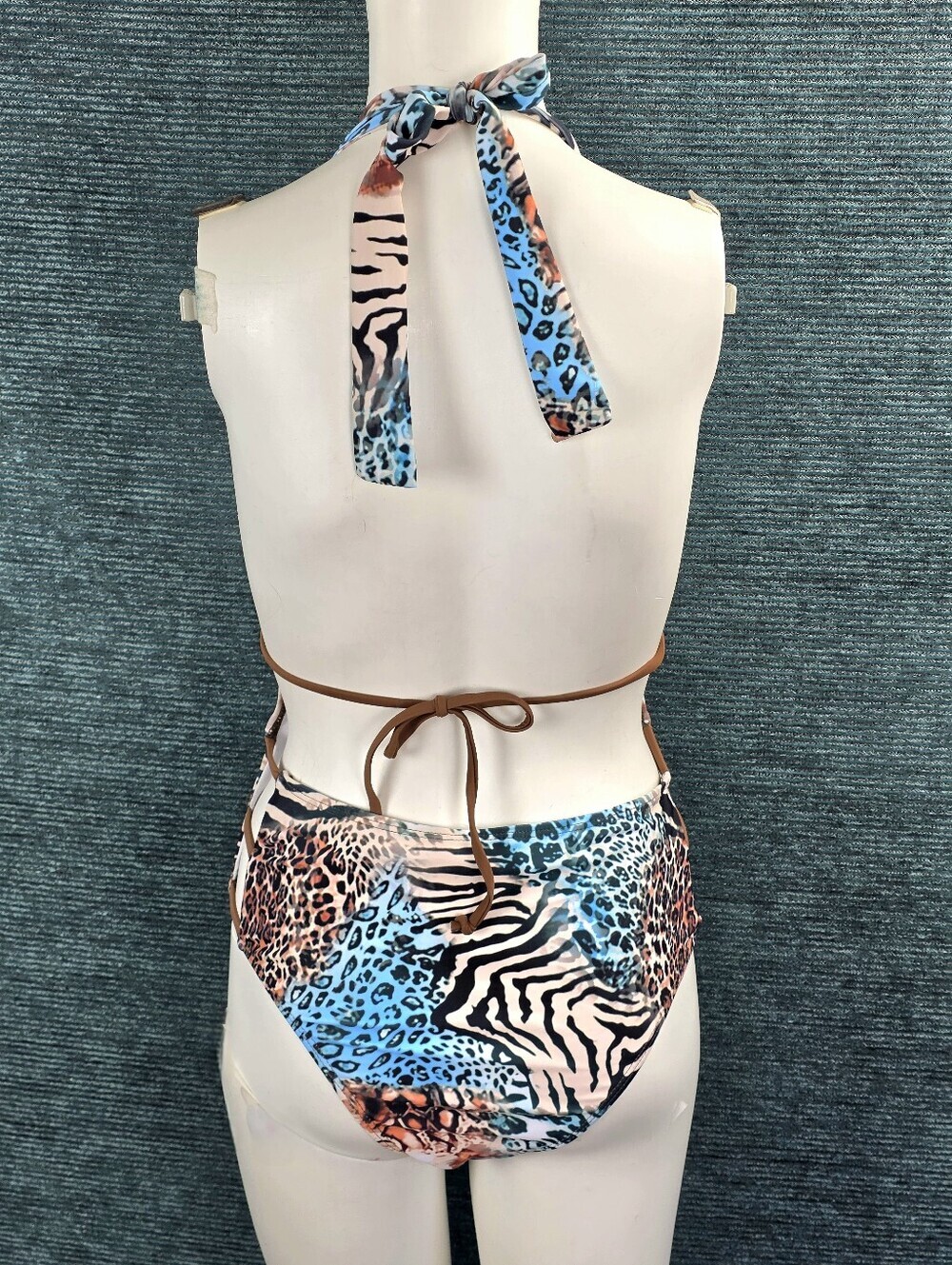 Sexy Animal Print Plunge One-Piece Cheeky High Sides - Picture 8 of 11
